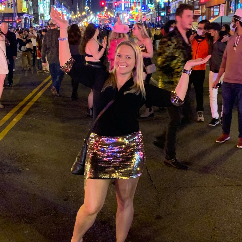 Sequin Mini Dress Black and Gold